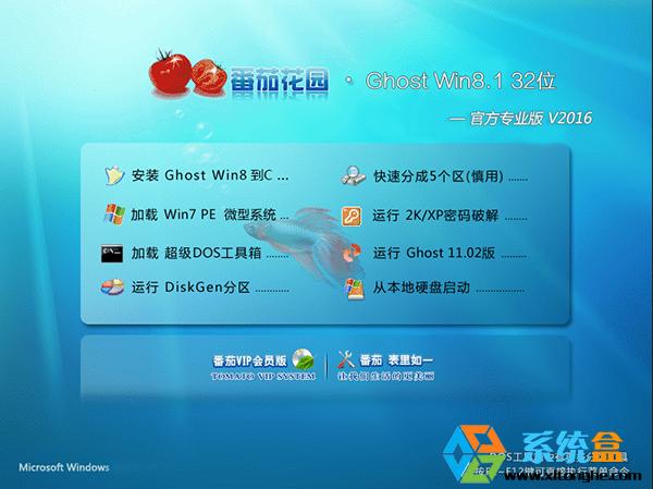 番茄花园Ghost Win8.1 X86(32位)专业极速版2016年_好用速度快！  ISO镜像高速下载